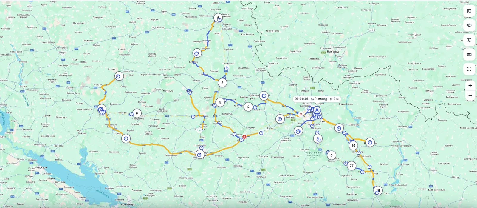 Veoki rada GPS-i segamise tsoonis ilma taastamiseta: sirged jooned üle regioonide